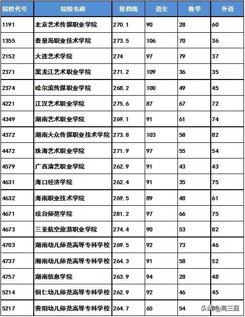 湖南专科学校排名及分数线概览